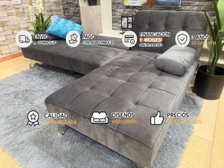 Nuevo sofa cama chaise longue - gris