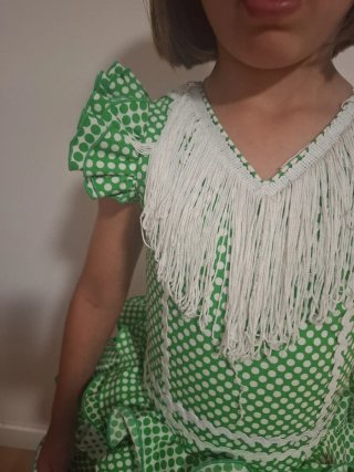Traje Flamenca Gitana Verde Lunares
