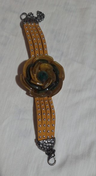 Bracciale donna fiore giallo e verde