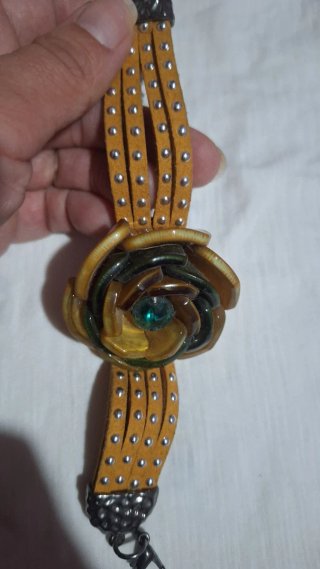 Bracciale donna fiore giallo e verde