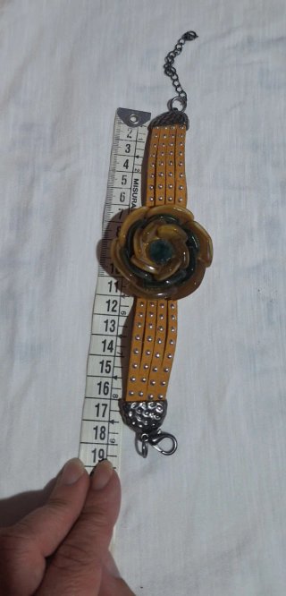 Bracciale donna fiore giallo e verde