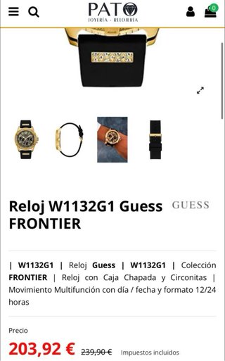 Reloj Guess Dorado y Negro con Diamantes