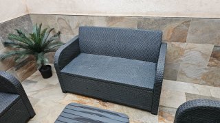 Conjunto Muebles Terraza Ratán Negro