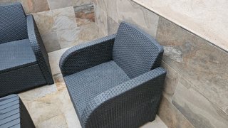 Conjunto Muebles Terraza Ratán Negro