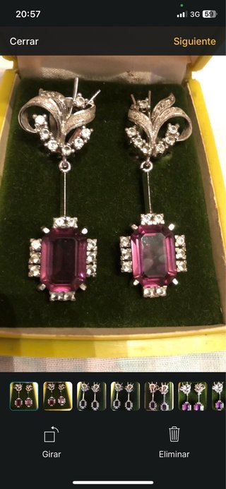 Pendientes Plata Piedras Lilas Brillantes