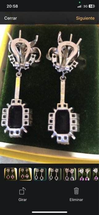 Pendientes Plata Piedras Lilas Brillantes