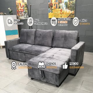 Sofá-cama chaise longue con arcón
