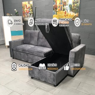 Sofá-cama chaise longue con arcón