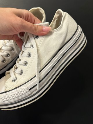 Converse plataforma beige/blanco