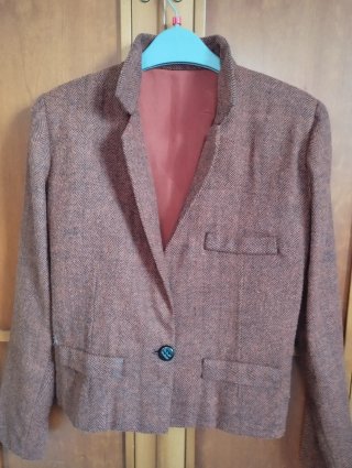 Chaqueta tweed marrón