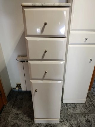 Mueble de baño mármol y madera