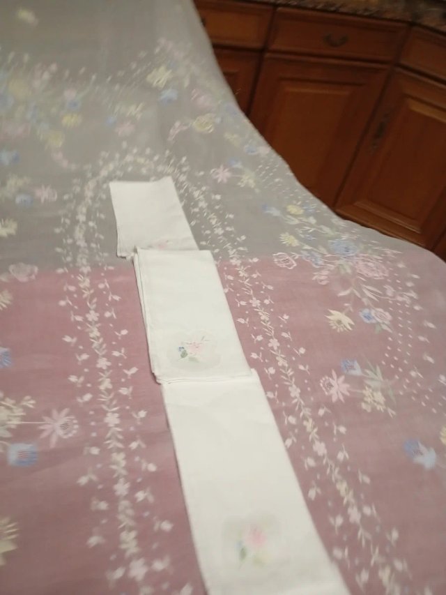 Mantelería  de Organza Bordada Mano 3,50 x 1,70