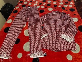 Pijama cadena rojo y blanco