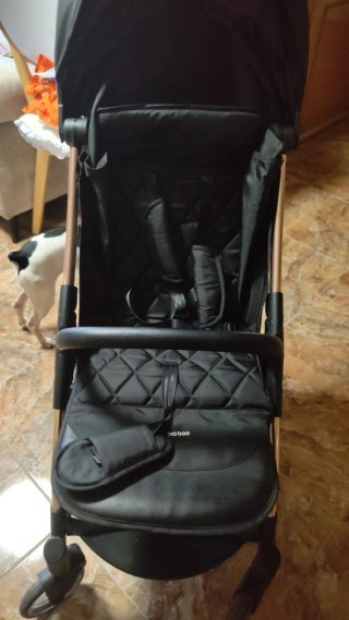 Silla de paseo Kikka Boo negra y dorada