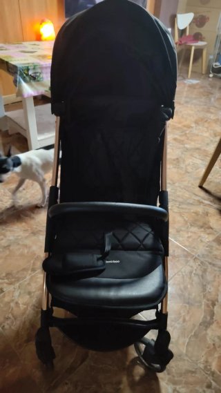 Silla de paseo Kikka Boo negra y dorada