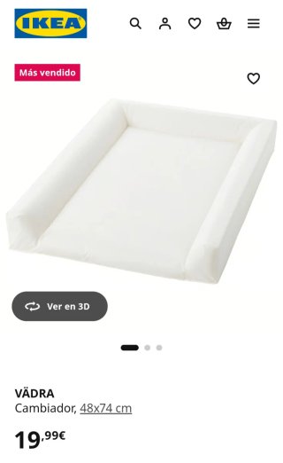 Cambiador para bebe de IKEA con sus 2 fundas.