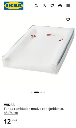 Cambiador para bebe de IKEA con sus 2 fundas.
