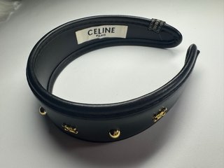 Diadema Negra con Detalles Dorados 5 cms