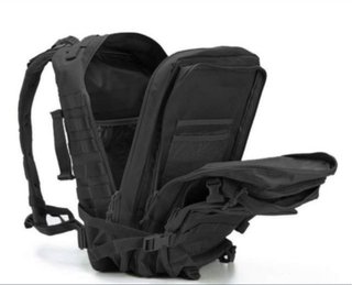ESTRENAR ) Mochila Táctica Negra con Bandera USA