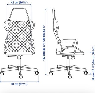 Silla Gamer Ikea Gris y Blanca