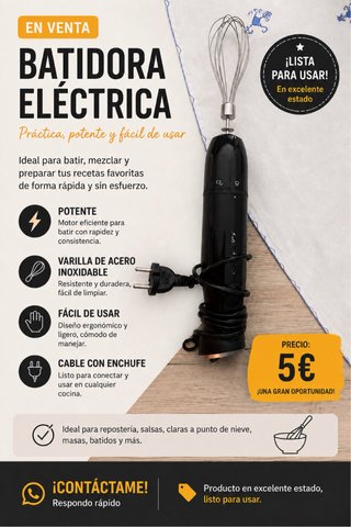 Batidora Eléctrica Potente y Fácil de Usar