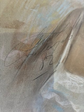 Retrato al pastel de mujer joven 0,74 x 059 cm