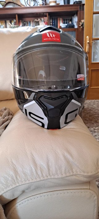Casco Modular Moto Negro y Gris