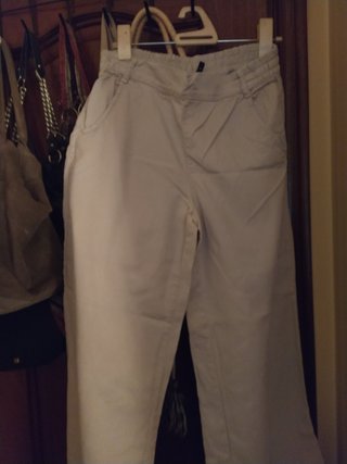 Pantalón loneta beige Calzedonia TS