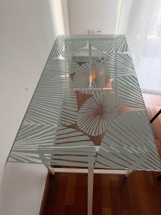 Escritorio moderno cristal diseño hojas