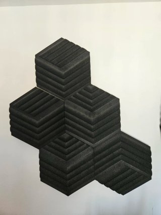Paneles Acústicos Hexagonales Negros