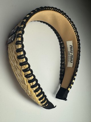 Diadema  Beige y Negra 5 cms
