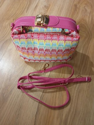 Bolso bandolera Rafia tejida