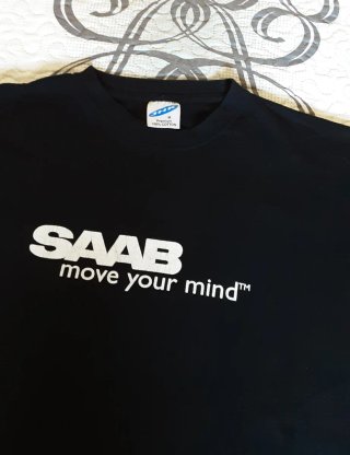3 Camisetas Saab Algodón Negras, Originales