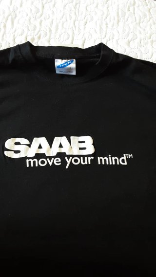 3 Camisetas Saab Algodón Negras, Originales