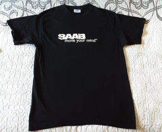 3 Camisetas Saab Algodón Negras, Originales