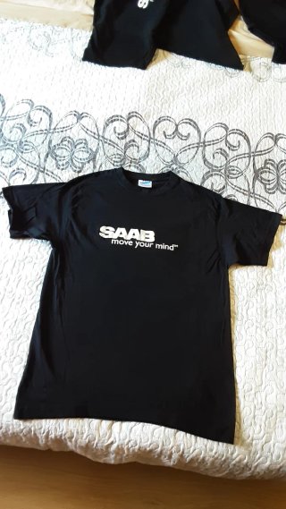 3 Camisetas Saab Algodón Negras, Originales