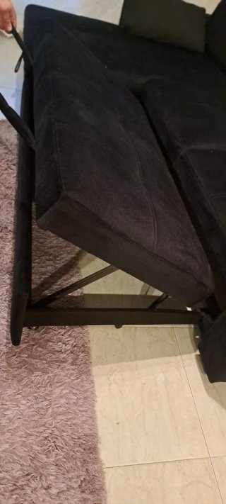 Sofá modular negro de tela