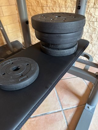 Banco de pesas Domyos con discos