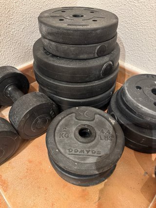 Banco de pesas Domyos con discos