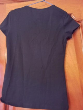 Camiseta Massimo Dutti negra con pedrería Talla M