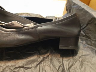 Bailarinas Piel Negra Hebilla Talla 37