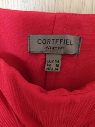 Vestido fiesta gasa Cortefiel rojo talla 46