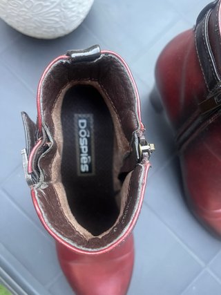 Botines de tacón mujer rojos y marrones