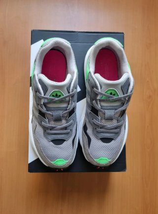 Zapatillas Adidas Falcon Gris/Verde Talla 38 2/3