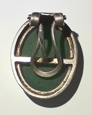 Pendientes Vintage Plata 925 Jade Verde cabujón