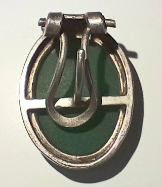Pendientes Vintage Plata 925 Jade Verde cabujón