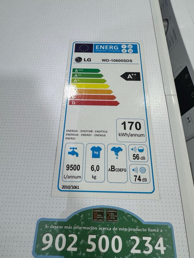 Lavadora LG 6kg A++