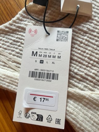 Camiseta tirantes Zara beige M