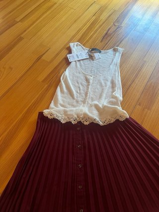 Camiseta tirantes Zara beige M