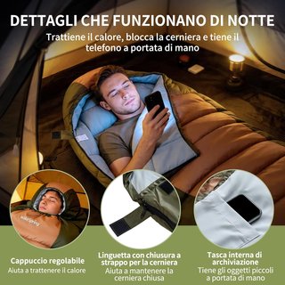 Sacco a pelo Trekking campeggio NUOVO
